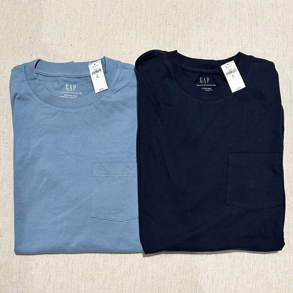 Two GAP Men’s T- Shirts.  NWT Cotton Medium Tall